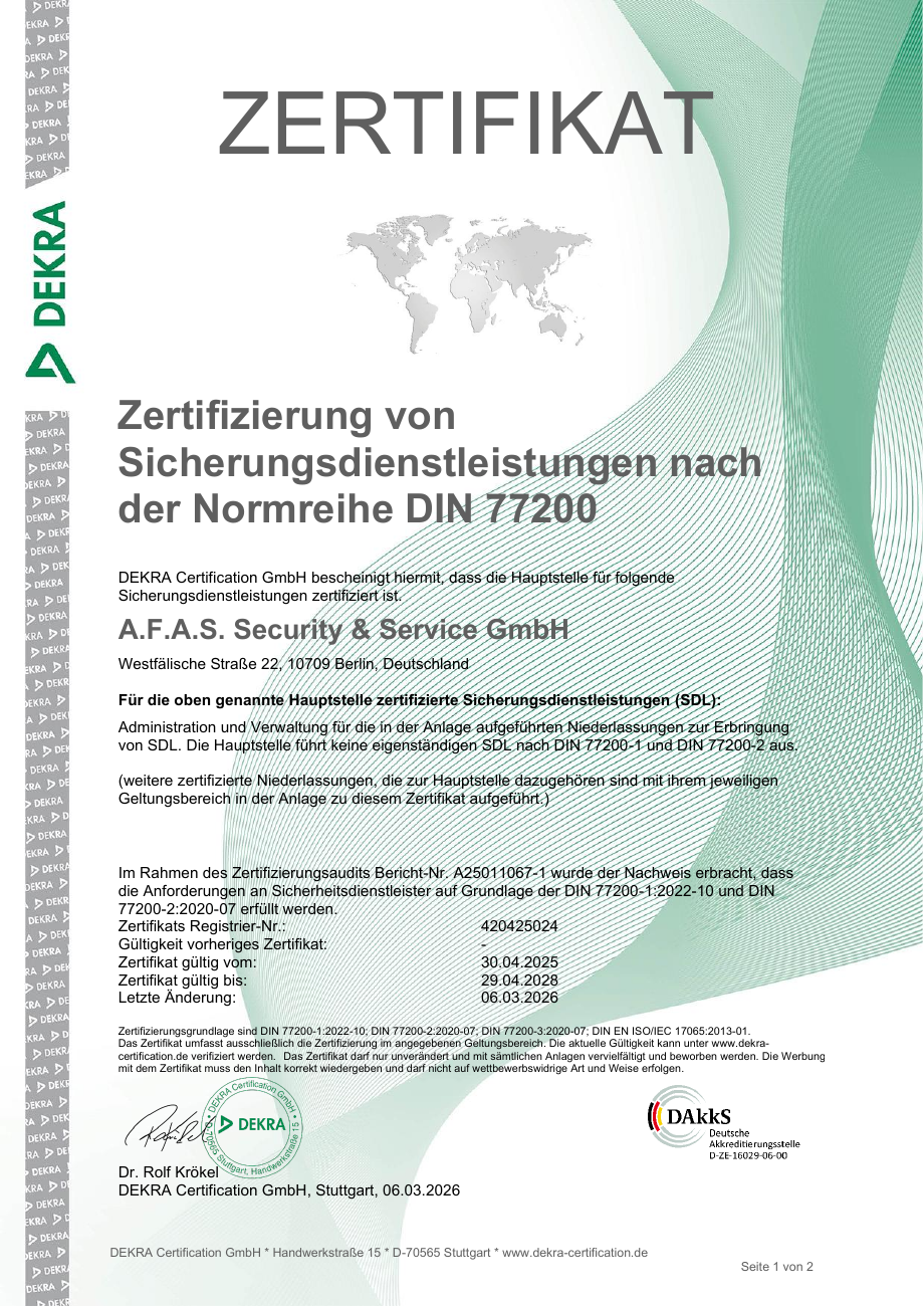 DIN 77200, Originaldokument, Seite 1 von 2